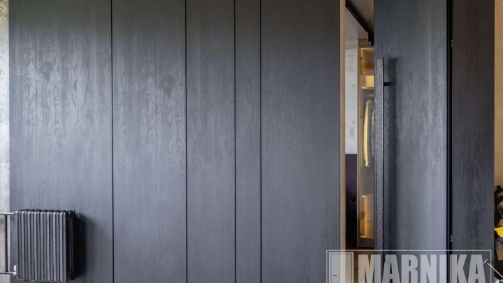 Индивидуальный проект: двери скрытого монтажа и стеновые панели, облицованные материалом заказчика (82)